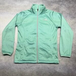 The North Face‎ Full Zip Fleece Girls Size L 14 16 Mint Green Mock Neck Jacket